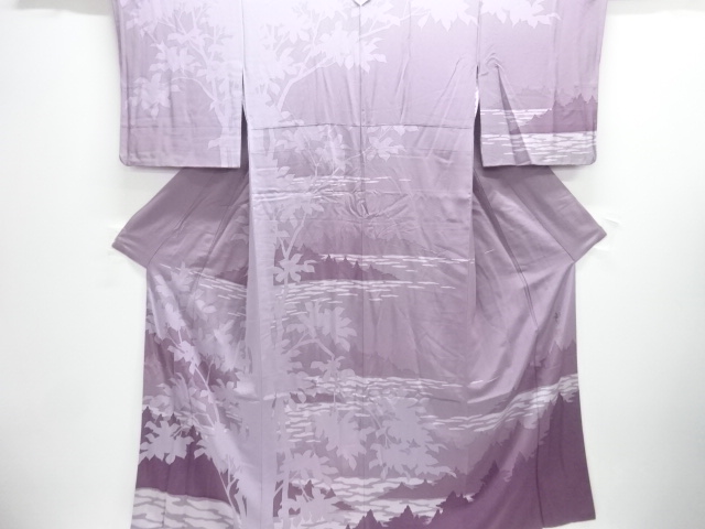 JAPANESE KIMONO / HOMONGI / SILK / LEAVES / ARTIST WORK